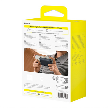 Batterie Externe Sans Fil Baseus EnerFill FM11 Ultra-Mini, 10000mAh, 22.5W, PD + FQI, 1 x QI - 1 x USB-C, Noire P1008210E123-00