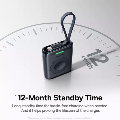 Wireless Powerbank Baseus EnerFill FW11 für Apple Watch Series, 1640mAh, 5W, 1 x QI, Schwarz E0205301