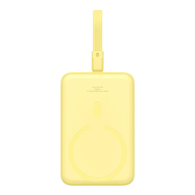 Batterie Externe Sans Fil Baseus Magnetic Mini, 10000mAh, 20W, PD + FQI, 1 x Lightning - 1 x QI - 1 x USB-C, Jaune P10022109Y23-00