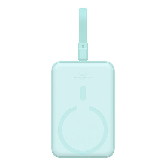 Externer Wireless-Akku Baseus Magnetic Mini, 10000mAh, 20W, PD + FQI, 1 x Lightning - 1 x QI - 1 x USB-C, Grün P10022109333-00