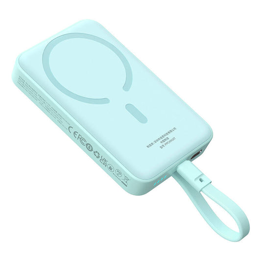 Externer Wireless-Akku Baseus Magnetic Mini, 10000mAh, 30W, PD + FQI, 1 x Lightning - 1 x QI - 1 x USB-C, Blau P1002210B333-00
