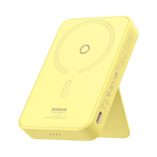 Batterie Externe Sans Fil Baseus MagPro PPCXZ05, 5000mAh, 20W, PD + FQI, 1 x QI - 1 x USB-C, Jaune P10064101Y23-00