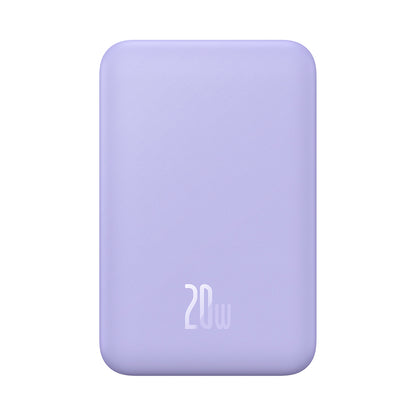 Batterie Externe Sans Fil Baseus Magnetic Mini, 20000mAh, 20W, PD + FQI, 1 x QI - 1 x USB-C, Mauve PPCX150005