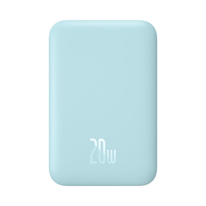 Batterie Externe Sans Fil Baseus Mini Air, 6000mAh, 20W, PD + FQI, 1 x QI - 1 x USB-C, Bleue P10059002313-00