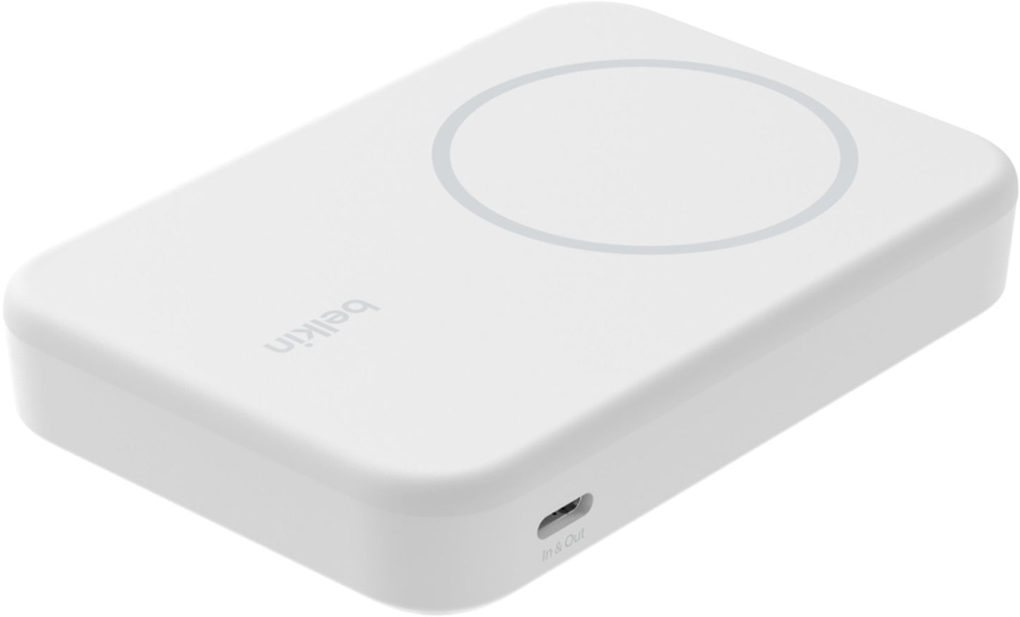 Belkin BoostCharge Pro Wireless Powerbank mit Kickstand, 8000mAh, 15W, FQI, 1 x QI - 1 x USB-C, Weiß BPD007btWH