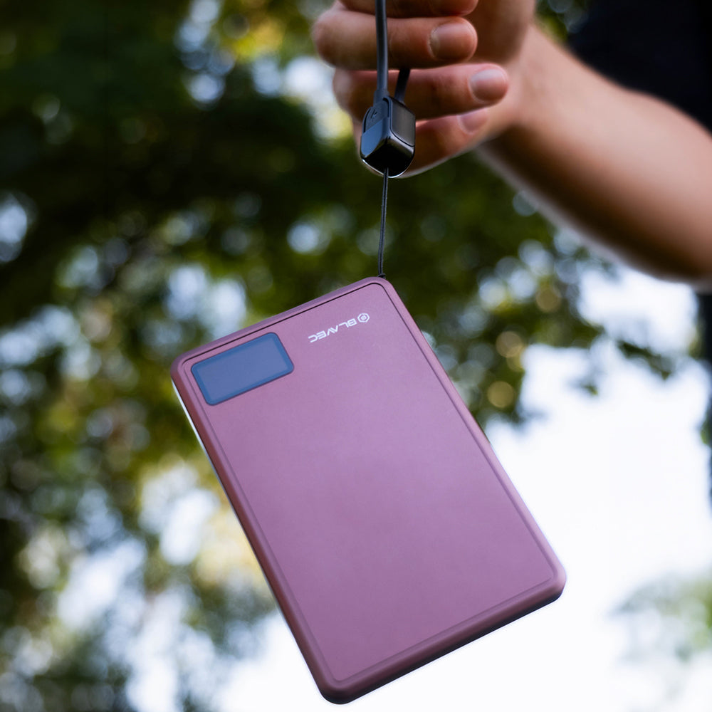 Batterie externe sans fil Blavec BJ-03 Slim, 10 000 mAh, 22,5 W, PD + FQI, 1 x QI - 1 x USB-C, violet
