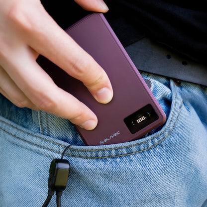 Batterie externe sans fil Blavec BJ-03 Slim, 10 000 mAh, 22,5 W, PD + FQI, 1 x QI - 1 x USB-C, violet