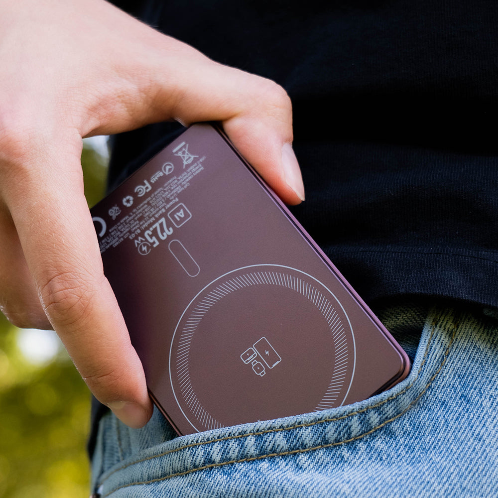Batterie externe sans fil Blavec BJ-03 Slim, 10 000 mAh, 22,5 W, PD + FQI, 1 x QI - 1 x USB-C, violet