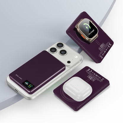 Batterie externe sans fil Blavec BJ-03 Slim, 10 000 mAh, 22,5 W, PD + FQI, 1 x QI - 1 x USB-C, violet