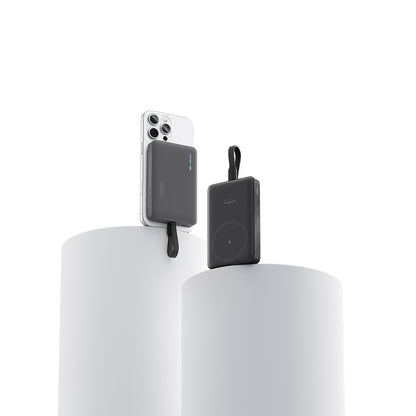 Batterie Externe Sans Fil Cuktech WPB100L, 10000mAh, 22,5W, PD + FQI, 1 x QI - 2 x USB-C, Noire CKWPB100LGLBK