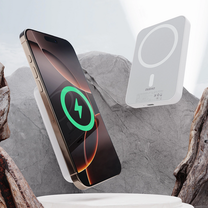 Externer Wireless-Akku Dudao K26s, 5000mAh, 20W, PD + FQI, 1 x QI - 1 x USB-C, Weiß