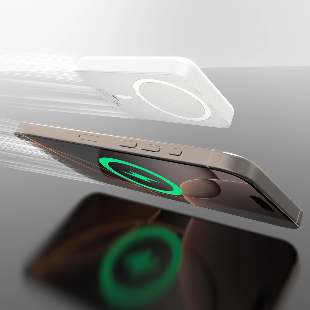 Externer Wireless-Akku Dudao K26s, 5000mAh, 20W, PD + FQI, 1 x QI - 1 x USB-C, Weiß