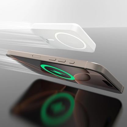 Externer Wireless-Akku Dudao K26s, 5000mAh, 20W, PD + FQI, 1 x QI - 1 x USB-C, Weiß