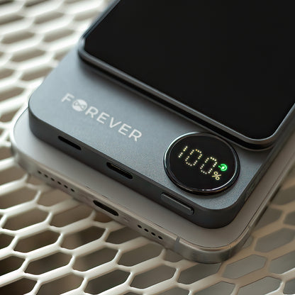 Externer Wireless-Akku Forever MATB-200, 5000mAh, 20W, PD + FQI, 1 x QI - 1 x USB-C, Schwarz