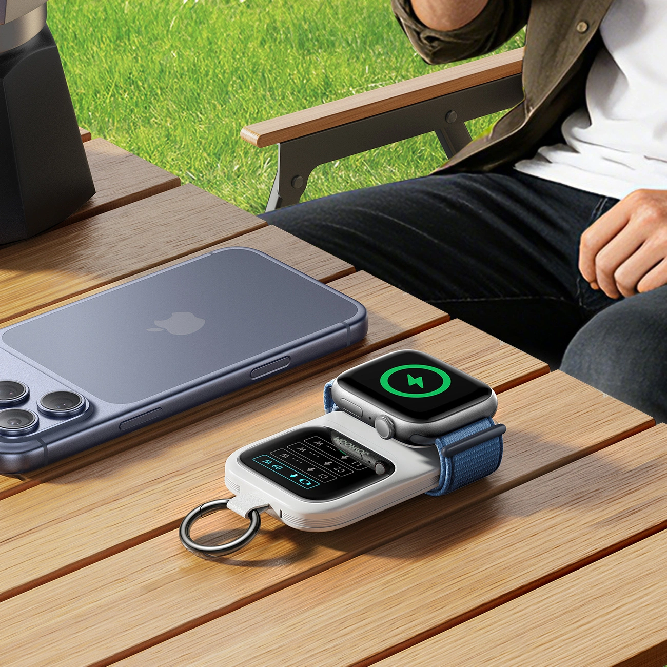Batterie Externe Sans Fil Joyroom JR-W19, 5000mAh, 20W, QC + PD, 1 x Lightning - 1 x QI - 2 x USB-C, Blanche