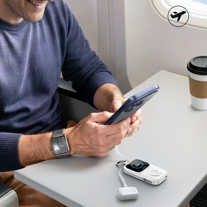 Batterie Externe Sans Fil Joyroom JR-W19, 5000mAh, 20W, QC + PD, 1 x Lightning - 1 x QI - 2 x USB-C, Blanche
