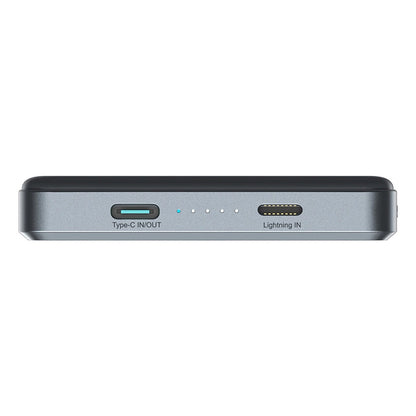 Batterie Externe Sans Fil Joyroom JR-PBM08 Pro, 10000mAh, 20W, PD + FQI, 1 x QI - 1 x USB-C, Gris