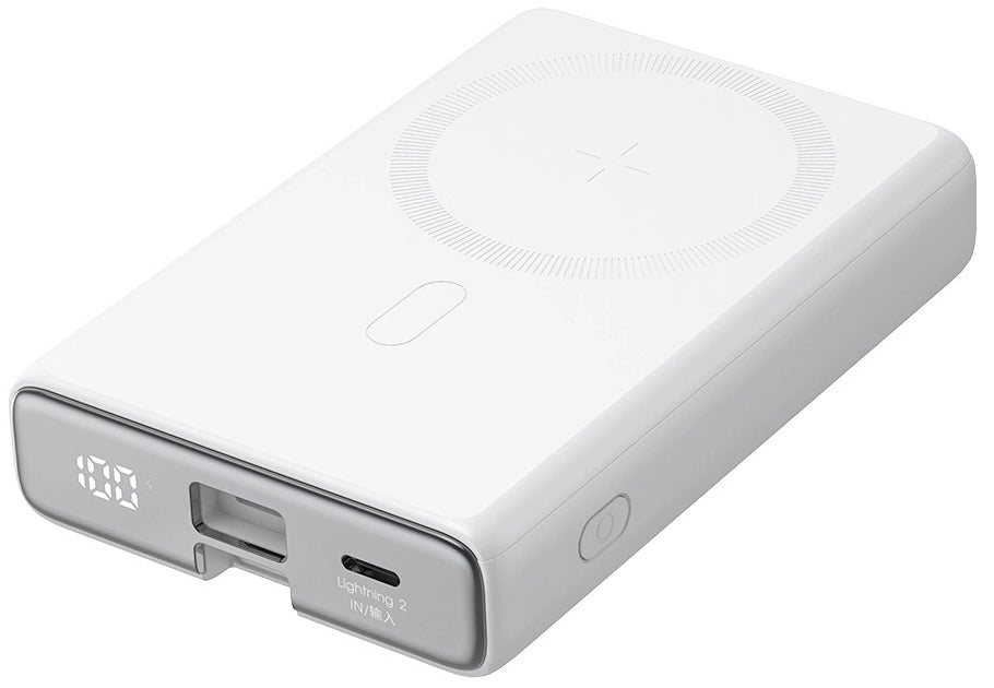Batterie Externe Sans Fil Joyroom JR-PBM01, 10000mAh, 20W, QC + PD + FQI, 1 x Lightning - 1 x QI - 1 x USB-C, Blanche