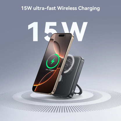 Batterie Externe Sans Fil Joyroom JR-PBM12, 10000mAh, 22.5W, QC + PD + FQI, 1 x QI - 1 x USB-A - 1 x USB-C, Noire