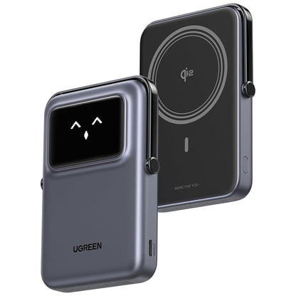 Externer Wireless-Akku UGREEN PB764 Uno, 10000mAh, 20W, PD + FQI, 1 x QI - 1 x USB-C, Grau