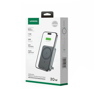 Batterie Externe Sans Fil UGREEN PB562, 10000mAh, 20W, PD + FQI, 1 x QI - 1 x USB-C, Noire