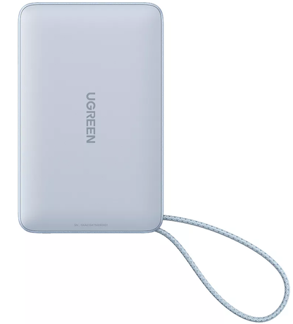 Wireless Powerbank UGREEN MagFlow PB773 (65958), 10000mAh, 25W, PD + FQI, 1 x QI - 2 x USB-C, Blau