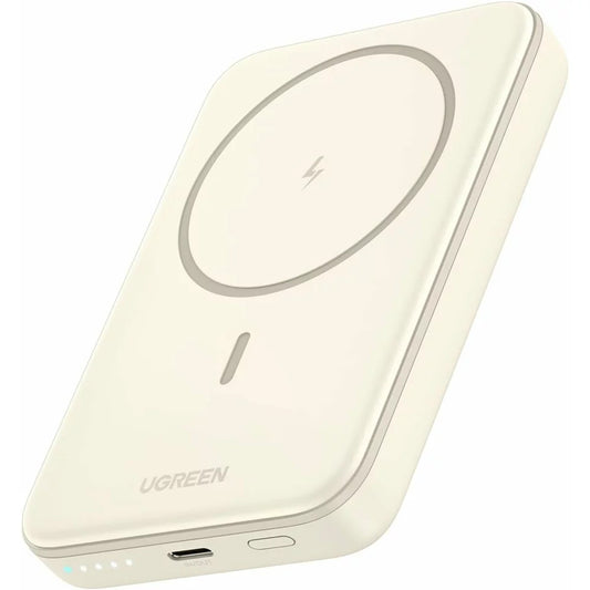 Kabellose externe Batterie UGREEN PB561, 10000mAh, 20W, PD + FQI, 1 x QI - 1 x USB-C, Beige
