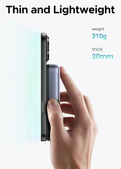 Batterie Externe Sans Fil UGREEN PB562, 10000mAh, 20W, PD + FQI, 1 x QI - 1 x USB-C, Noire