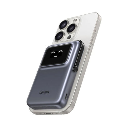 Externer Wireless-Akku UGREEN PB764 Uno, 10000mAh, 20W, PD + FQI, 1 x QI - 1 x USB-C, Grau