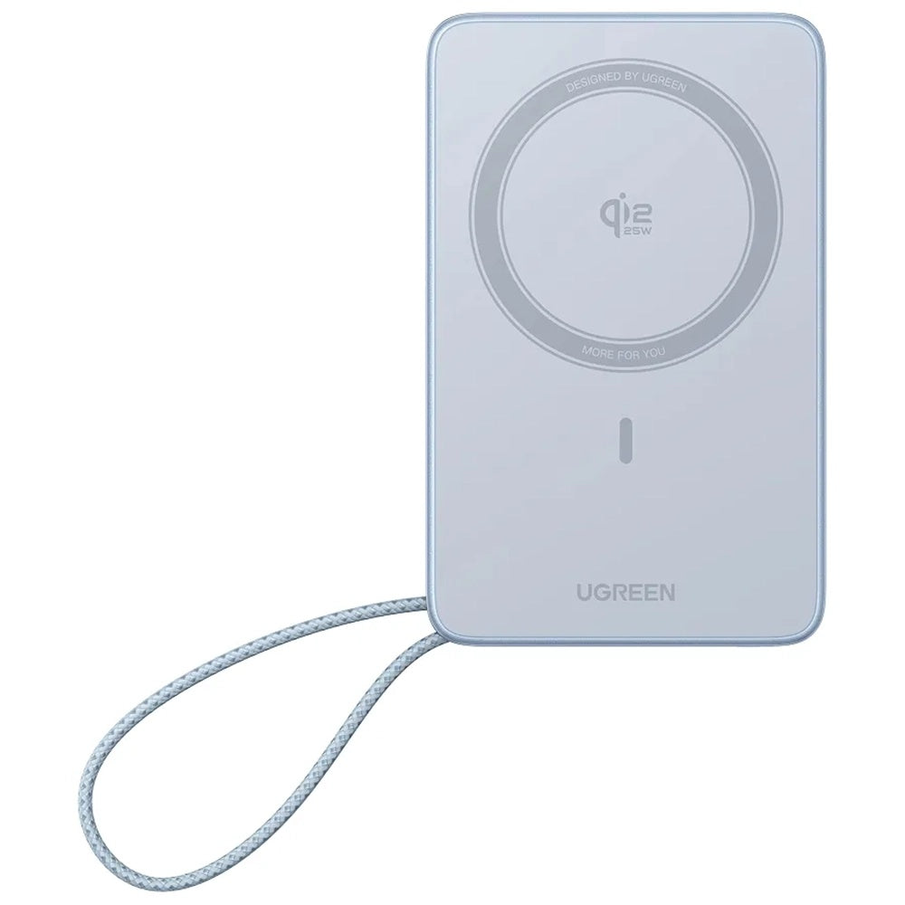 UGREEN MagFlow PB773 Wireless Externe Batterie (65958B), 10000mAh, 25W, PD + FQI, 1 x QI - 2 x USB-C, Blau