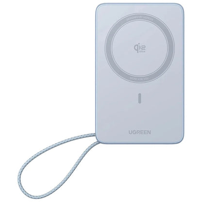 UGREEN MagFlow PB773 Wireless Externe Batterie (65958B), 10000mAh, 25W, PD + FQI, 1 x QI - 2 x USB-C, Blau