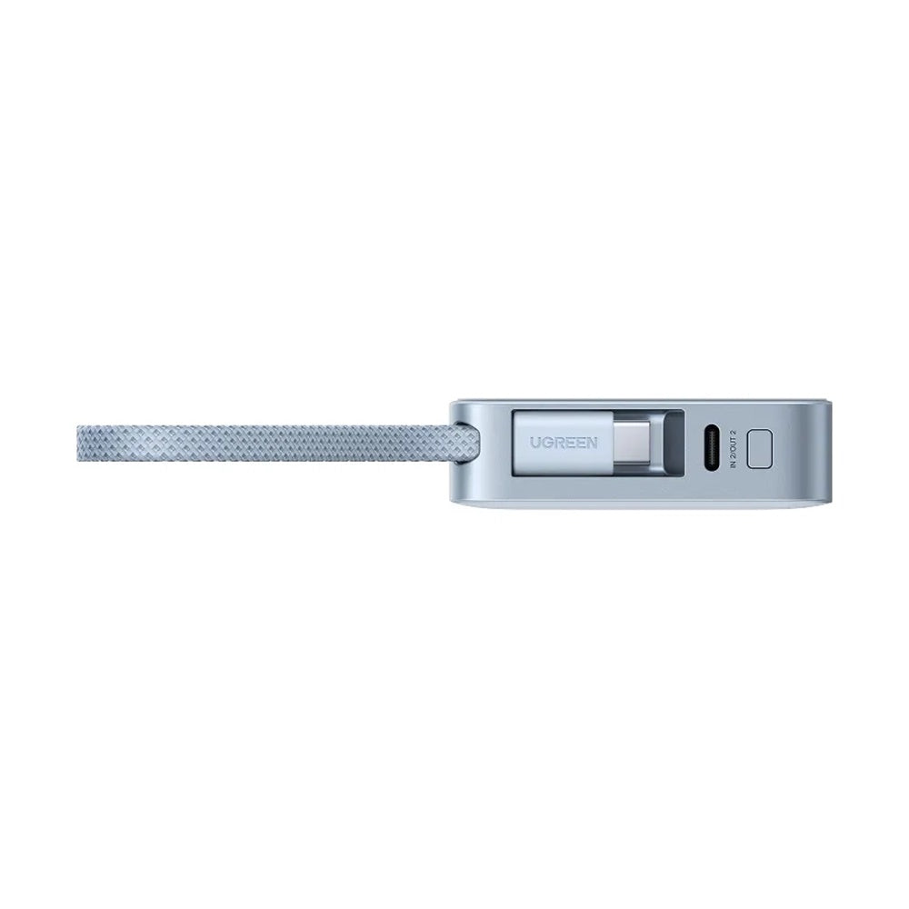 UGREEN MagFlow PB773 Wireless Externe Batterie (65958B), 10000mAh, 25W, PD + FQI, 1 x QI - 2 x USB-C, Blau