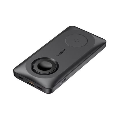 Batterie Externe Sans Fil Veger MagMulti W1156, 10000mAh, 22.5W, QC + PD + FQI, 2 x QI - 1 x USB-A - 1 x USB-C, Noire