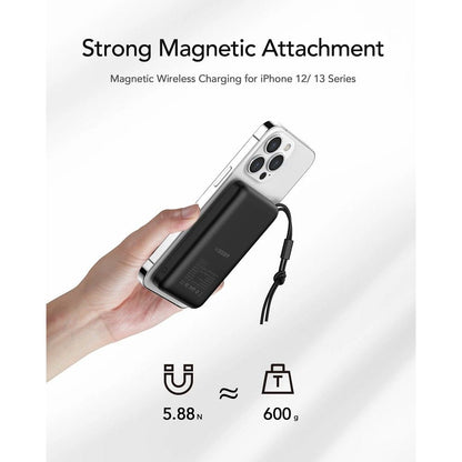 Batterie Externe Sans Fil Veger VP1151 / W1151, 10000mAh, 22.5W, QC + PD + FQI, 1 x QI - 1 x USB-A - 1 x USB-C, Noire
