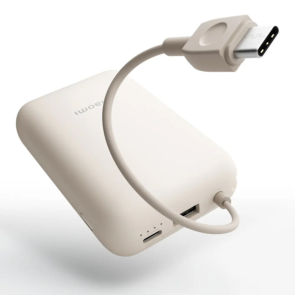 Externer Akku Xiaomi Pocket Edition Pro, 10000mAh, 33W, QC + PD, 1 x USB-A - 1 x USB-C, Beige BHR9072GL