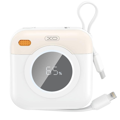 Batterie Externe XO Design PR258, 10000mAh, 20W, QC + PD, 1 x Lightning - 1 x USB-C, Beige