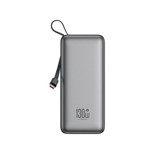 Batterie Externe XO Design PR268, 20000mAh, 130W, QC + PD, 1 x USB-A - 2 x USB-C, Gris