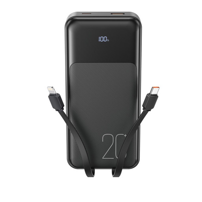 Batterie Externe XO Design PR249, 20000mAh, 22.5W, QC + PD, 1 x Lightning - 1 x USB-A - 2 x USB-C, Noire