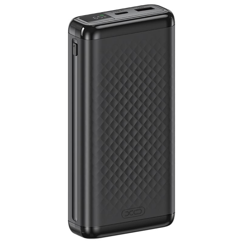 Externe Batterie XO Design PB309, 20000mAh, 22,5W, QC + PD, 1 x USB-A - 1 x USB-C, Schwarz