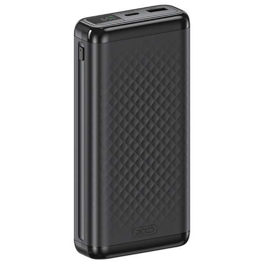 Batterie Externe XO Design PB309, 20000mAh, 22,5W, QC + PD, 1 x USB-A - 1 x USB-C, Noire