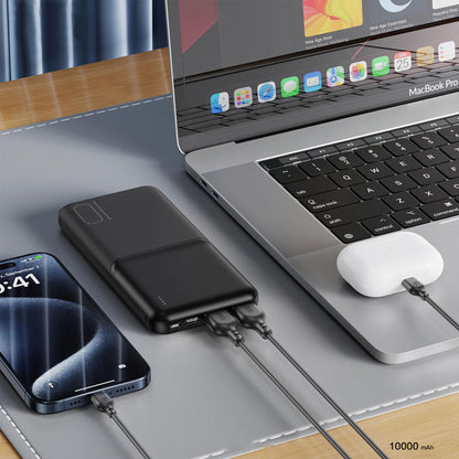Externer Akku XO Design PR251, 10000mAh, 10W, 2 x USB-A, Schwarz
