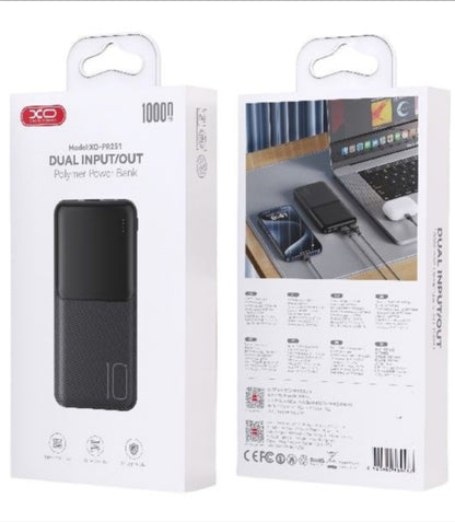 Externer Akku XO Design PR251, 10000mAh, 10W, 2 x USB-A, Schwarz