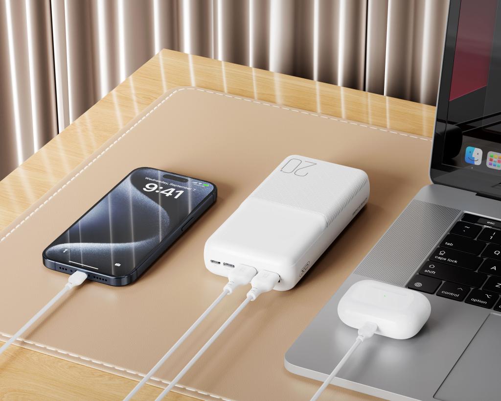 Externer Akku XO Design PR252, 20000mAh, 10W, 2 x USB-A, Schwarz
