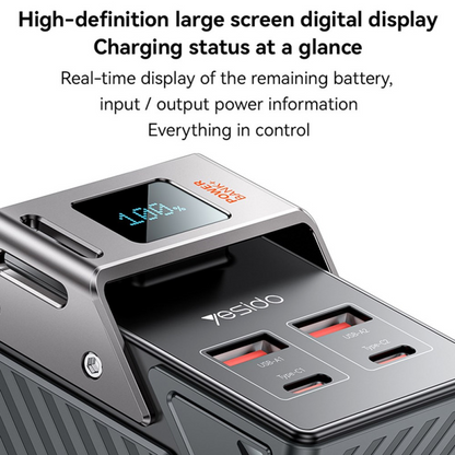 Batterie Externe Yesido YP62, 30000mAh, 22,5W, QC + PD, 2 x USB-A - 2 x USB-C, Noire