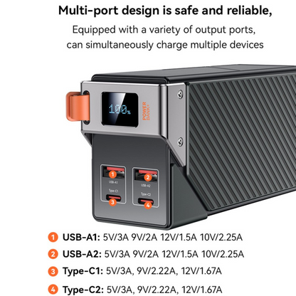 Batterie Externe Yesido YP62, 30000mAh, 22,5W, QC + PD, 2 x USB-A - 2 x USB-C, Noire