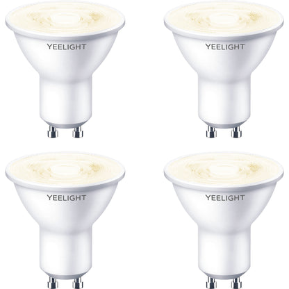 Yeelight W1 LED-Glühbirne, Wi-Fi, GU10, 4,8 W, 2700 K, 350 lm, Satz mit 4 Stück, weiß YLDP004 