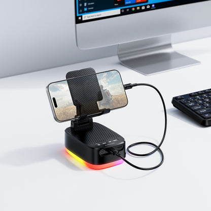 Bluetooth-Lautsprecher Borofone BR200 Marea 2in1, 5W, TWS, RGB, Schwarz