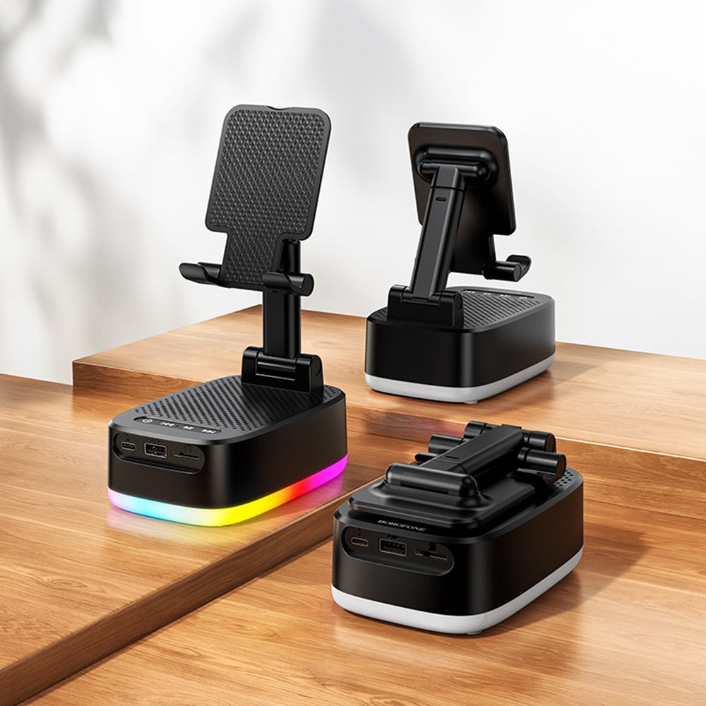 Bluetooth-Lautsprecher Borofone BR200 Marea 2in1, 5W, TWS, RGB, Schwarz