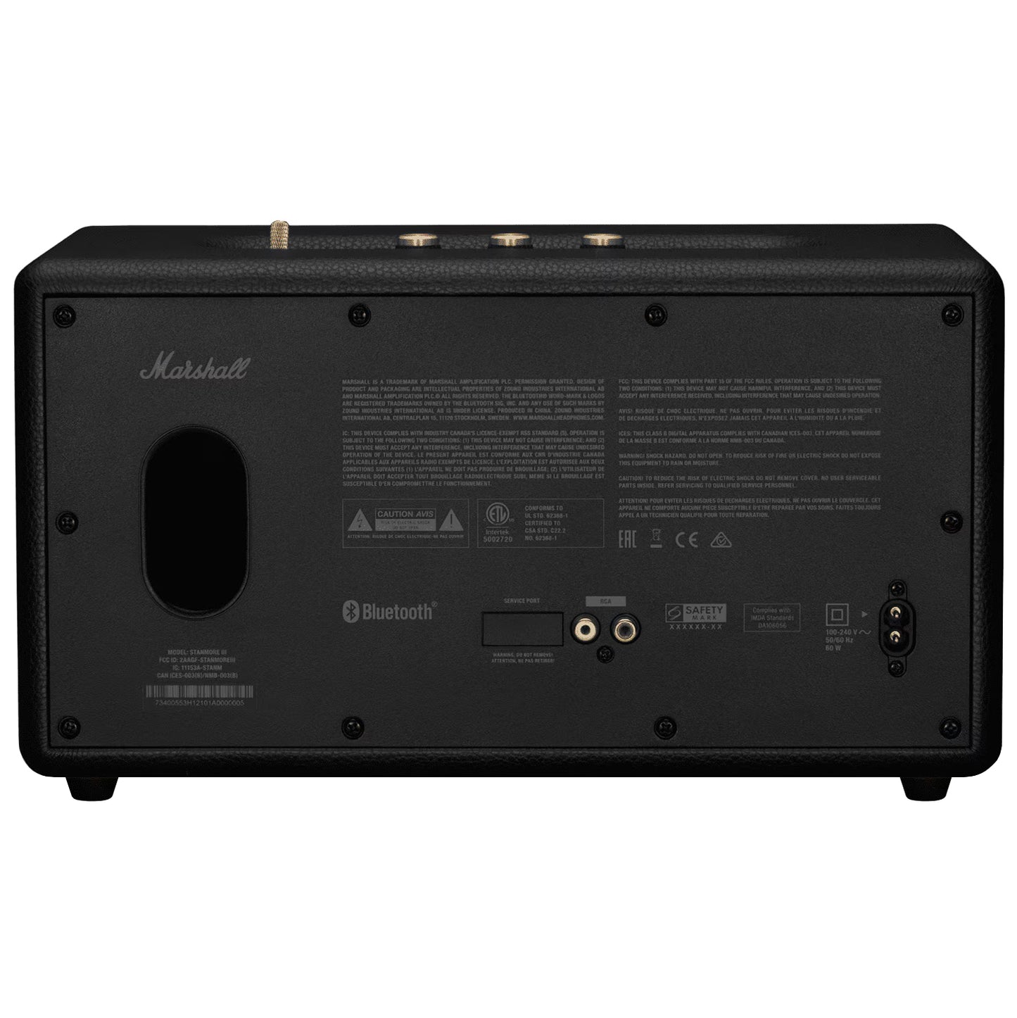 Enceinte Bluetooth Marshall Stanmore III, 80W, Noire, Reconditionnée