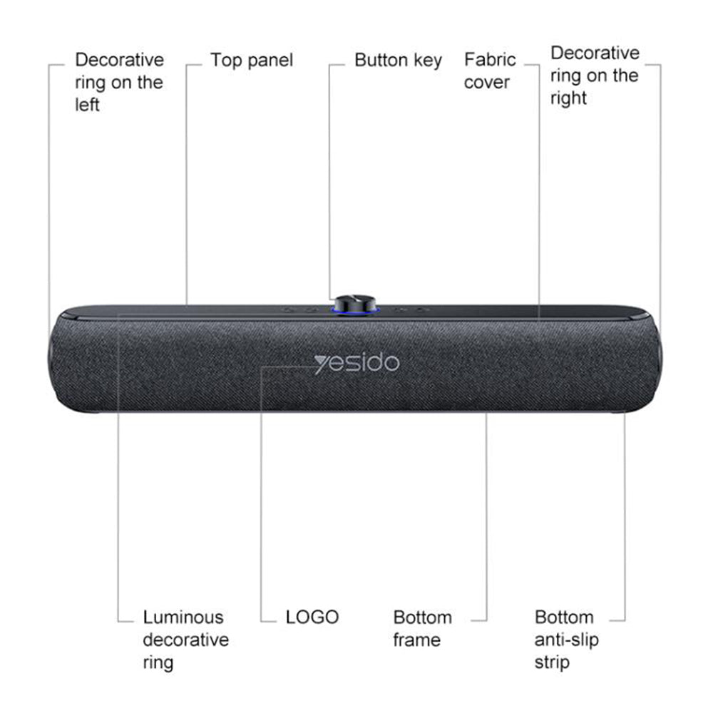 Enceinte Bluetooth Yesido YSW42, 20W, Noire